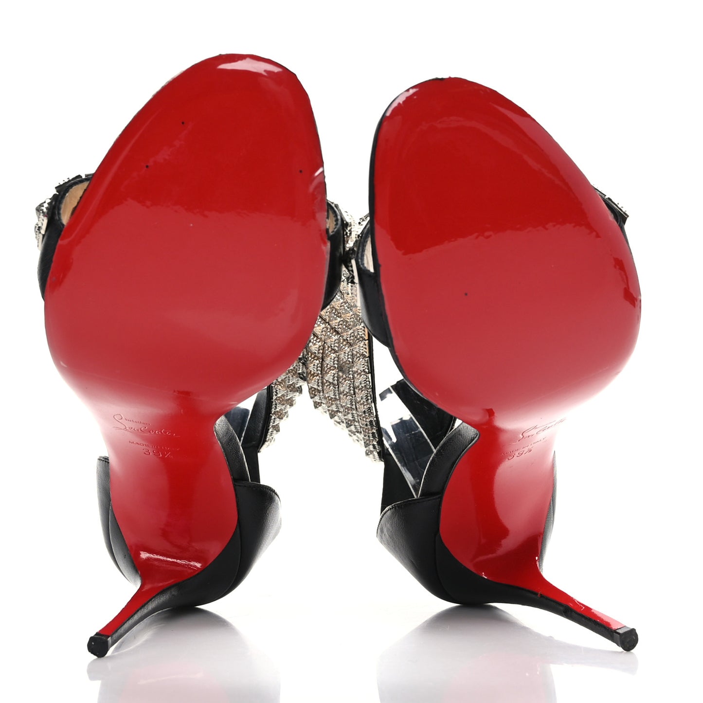 Nappa Priyadora 100 Studded Sandals 39.5 Black Silver