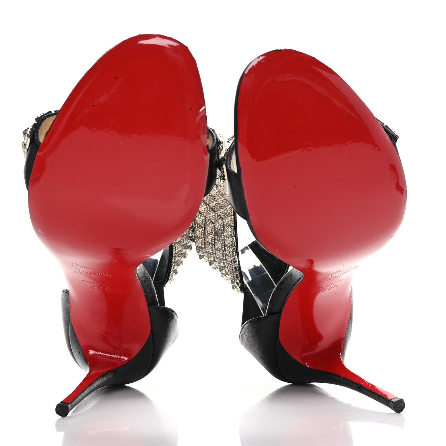 Christian Louboutin Nappa Priyadora 100 Studded Sandals 39.5 Black Silver 5 of 7