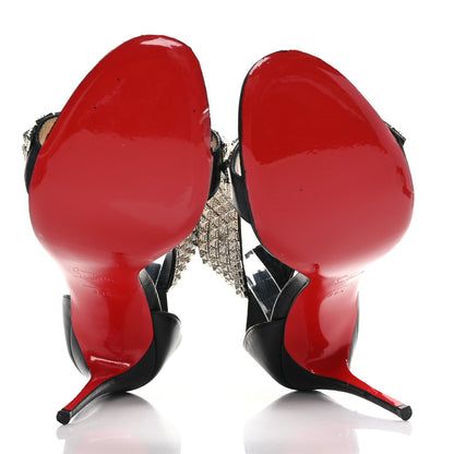 Christian Louboutin Nappa Priyadora 100 Studded Sandals 39.5 Black Silver 5 of 7