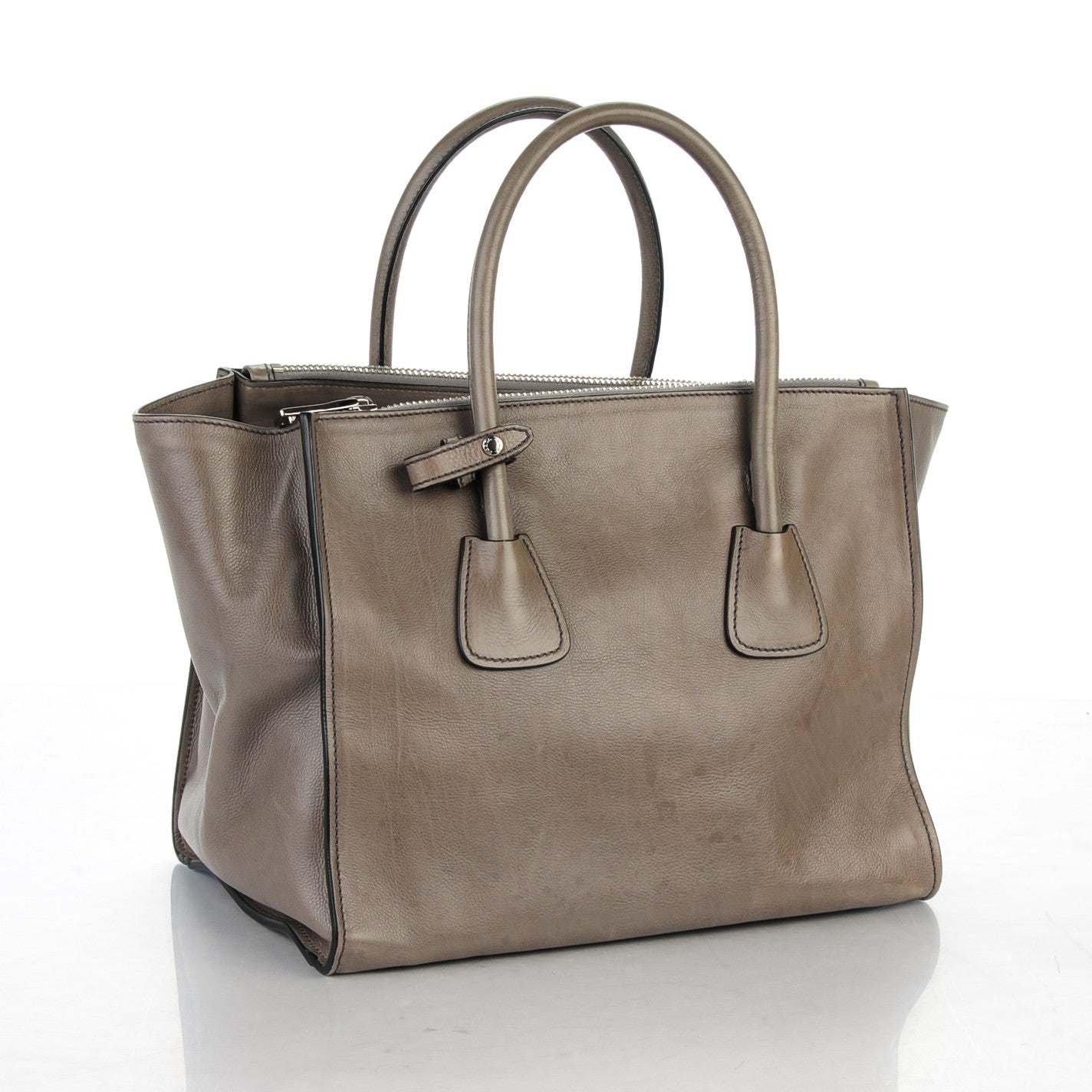 Glace Calf Twin Pocket Tote Marmo