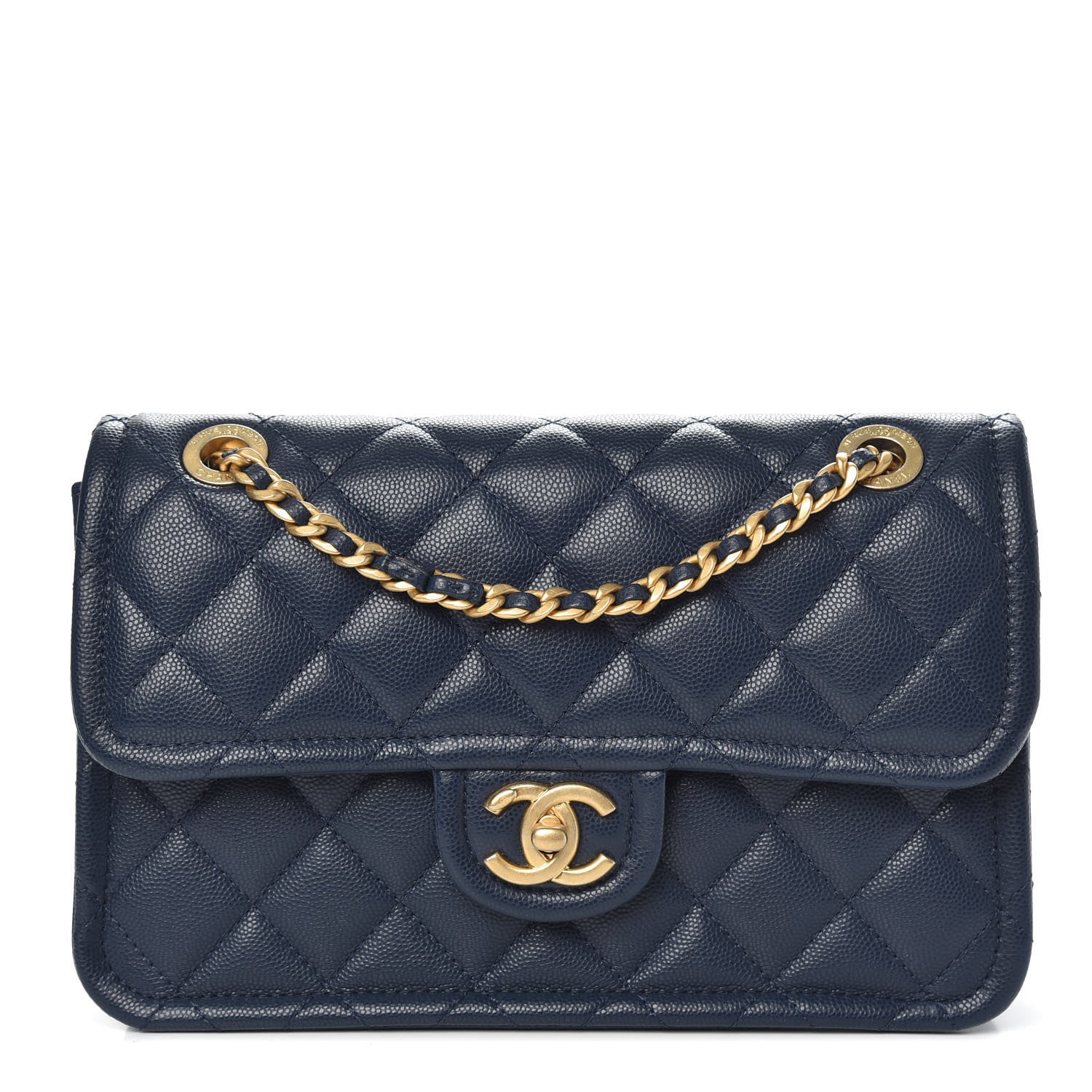 Chanel Caviar Quilted Medium Sweet Classic Flap Navy Blue 1 of 10
