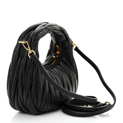 Miu Miu Nappa Matelasse Mini Wander Hobo Black 3 of 9