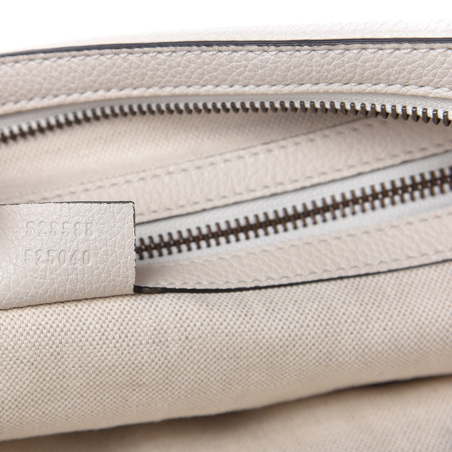Grained Calfskin Logo Half Moon Hobo White