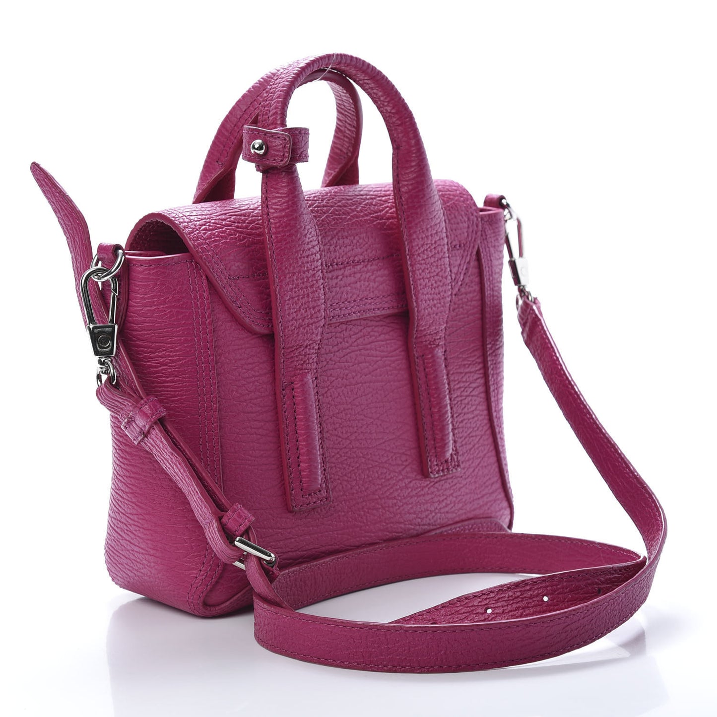 3.1 Textured Calfskin Mini Pashli Satchel Bright Fuchsia