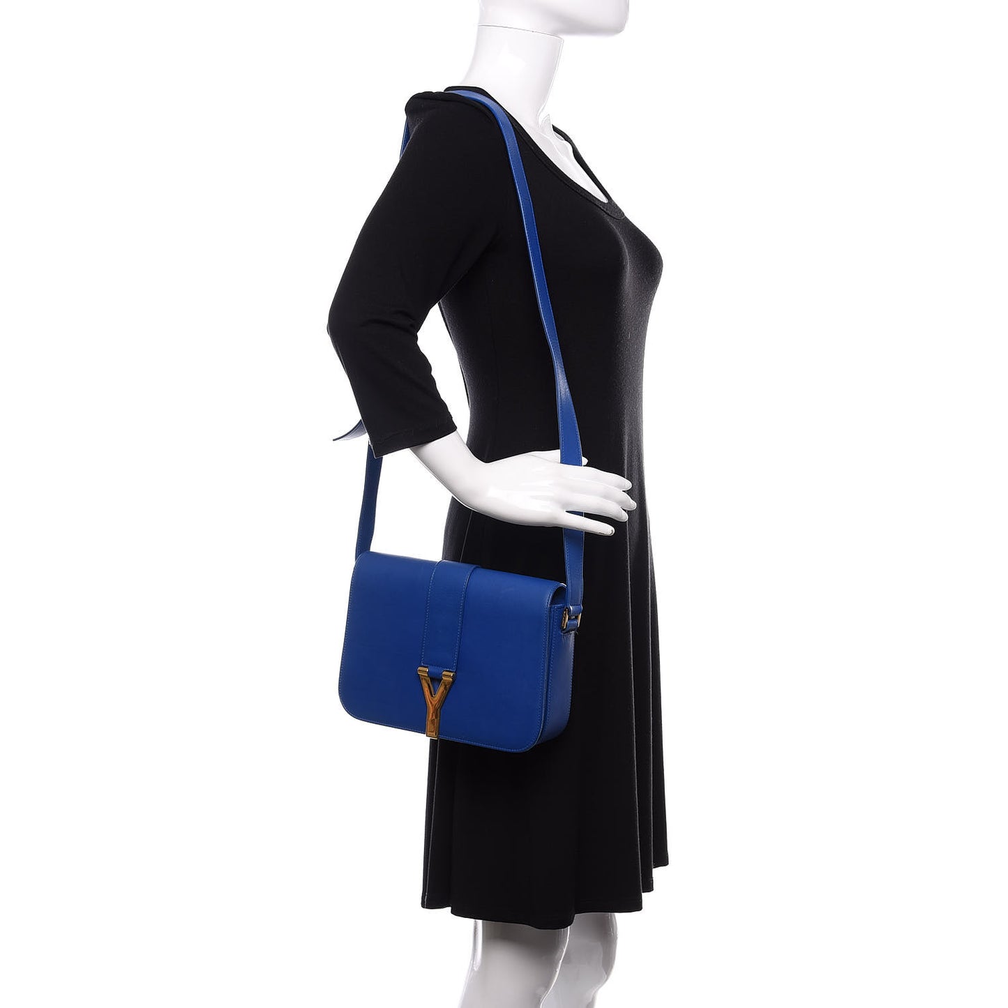 Calfskin Classic Y Satchel Royal Blue