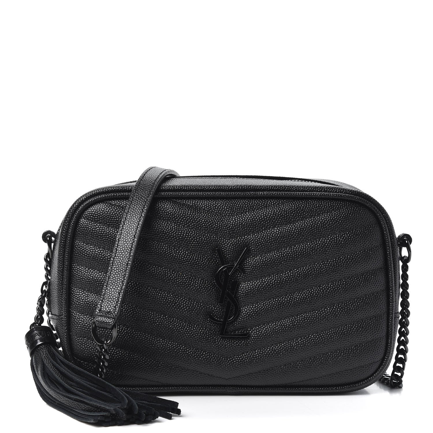 Saint Laurent Grain De Poudre Matelasse Monogram Mini Lou Camera Bag Black 1 of 10