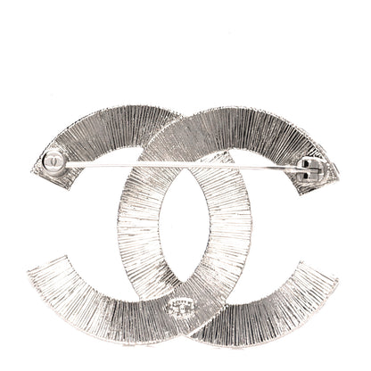 Chanel Baguette Crystal CC Brooch Silver 3 of 4