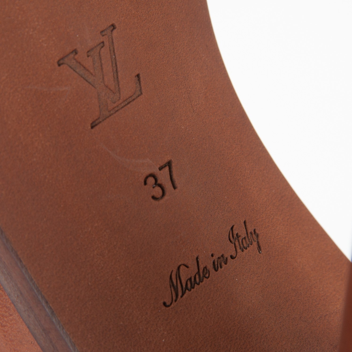 Louis Vuitton Calfskin Monogram Ocean Drive Heeled Sandals 37 Cognac 5 of 6