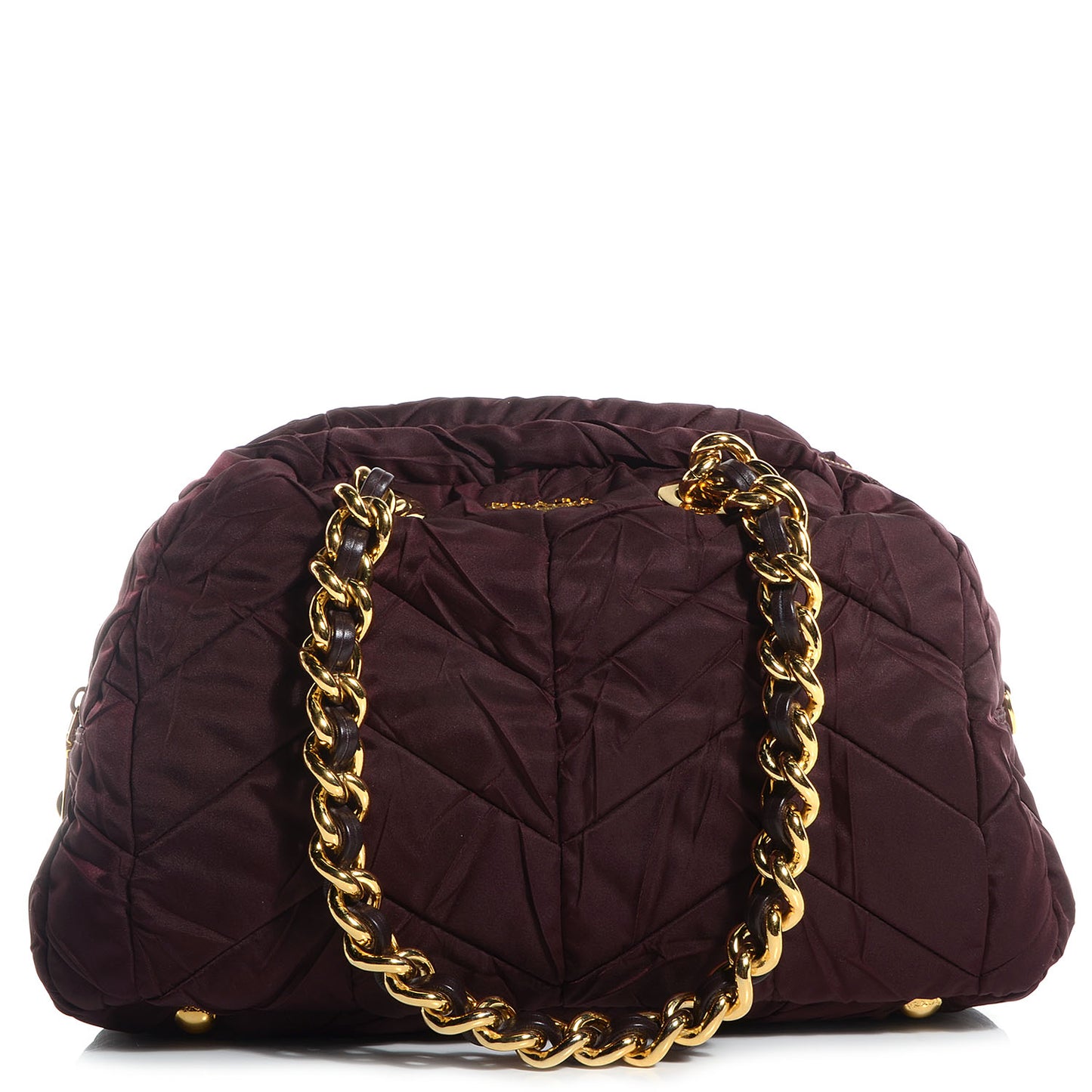 Tessuto Nylon Chevron Catena Bag Prugna