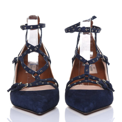 Valentino Garavani Suede Love Latch 50mm Pumps 39 Marine Poudre 2 of 9