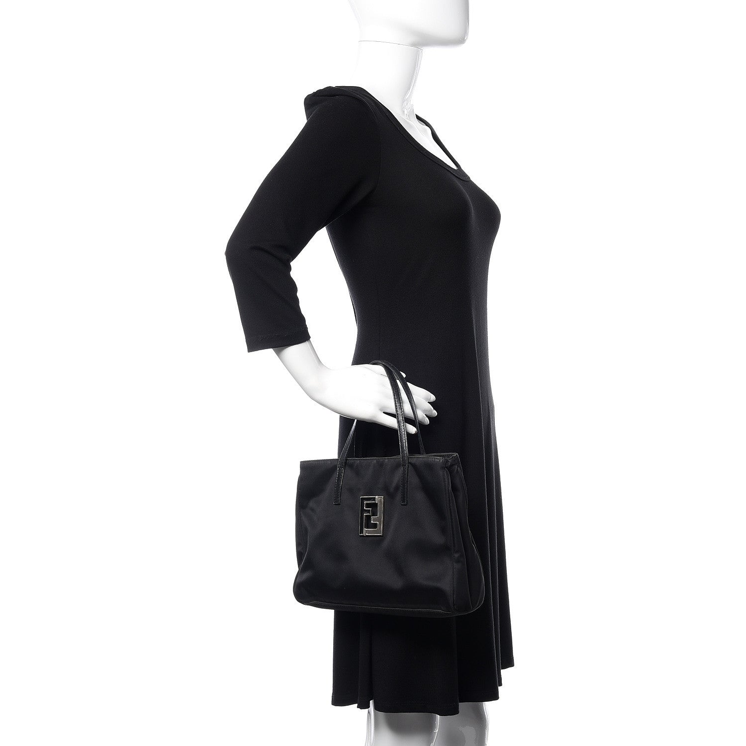 Fendi Nylon Small Tote Black 2 of 15
