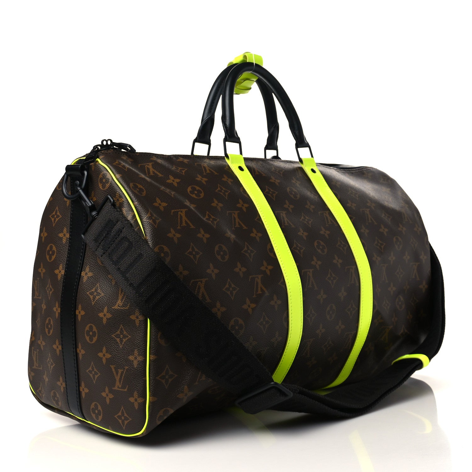 Louis Vuitton Monogram Macassar Keepall Bandouliere 50 Florescent Yellow 2 of 6