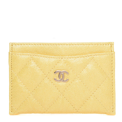Chanel Iridescent Caviar Quilted Card Holder Yellow 1 of 8