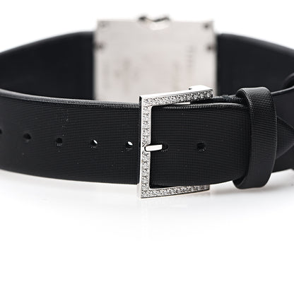 Tiffany 18K White Gold Satin Diamond Bezel 23mm Atlas Cocktail Quartz Watch 5 of 7