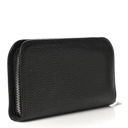 Saint Laurent Grained Calfskin Rive Gauche Zip Around Wallet Black 3 of 12