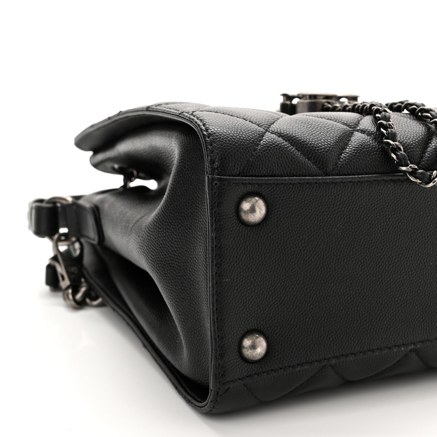 Chanel Caviar Quilted Small CC Bucket Bag Black 8 of 9