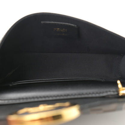 Fendi Vitello Liberty F is Fendi Bi-Color FF 1974 Embossed Envelope Belt Bag Maya Black 5 of 10