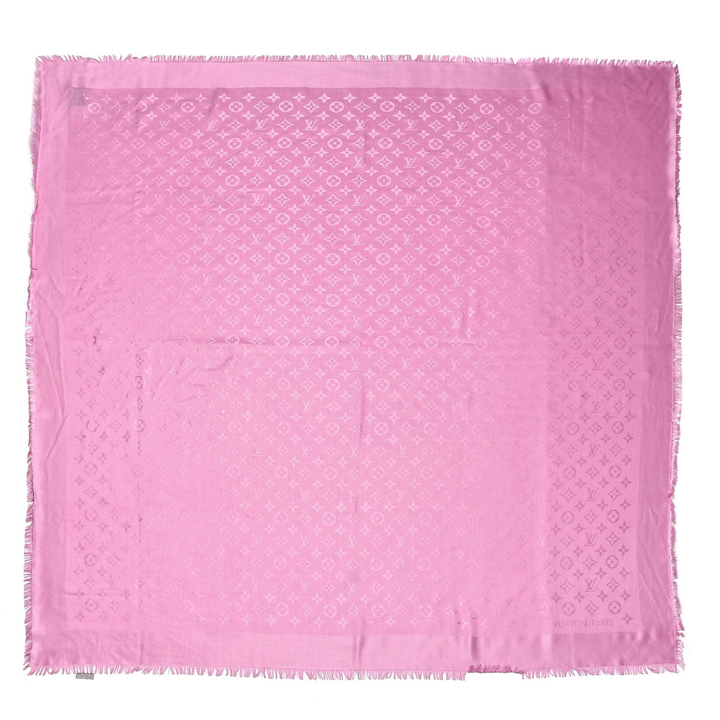 Wool Silk Monogram Shawl Rose Petale