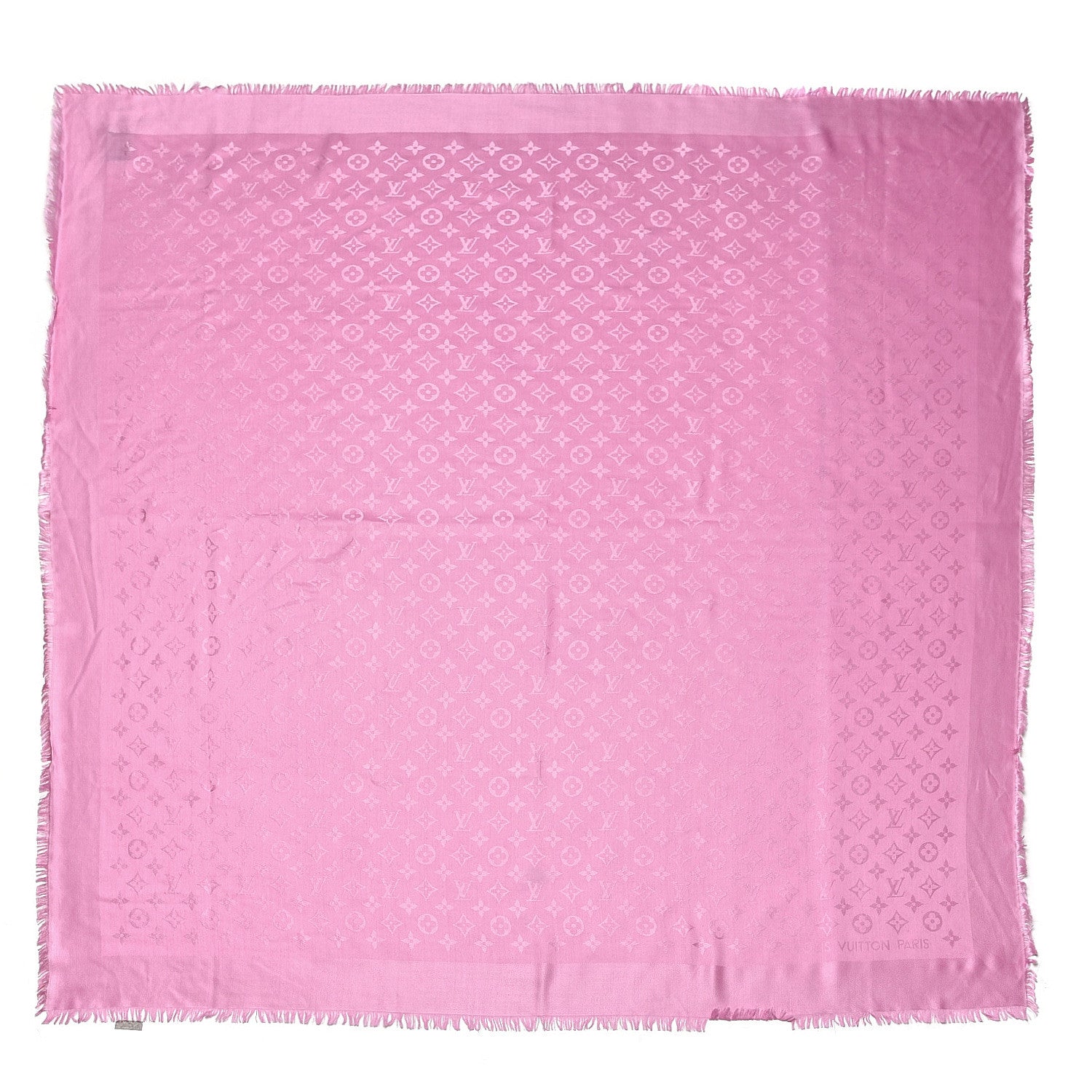 Louis Vuitton Wool Silk Monogram Shawl Rose Petale 1 of 4