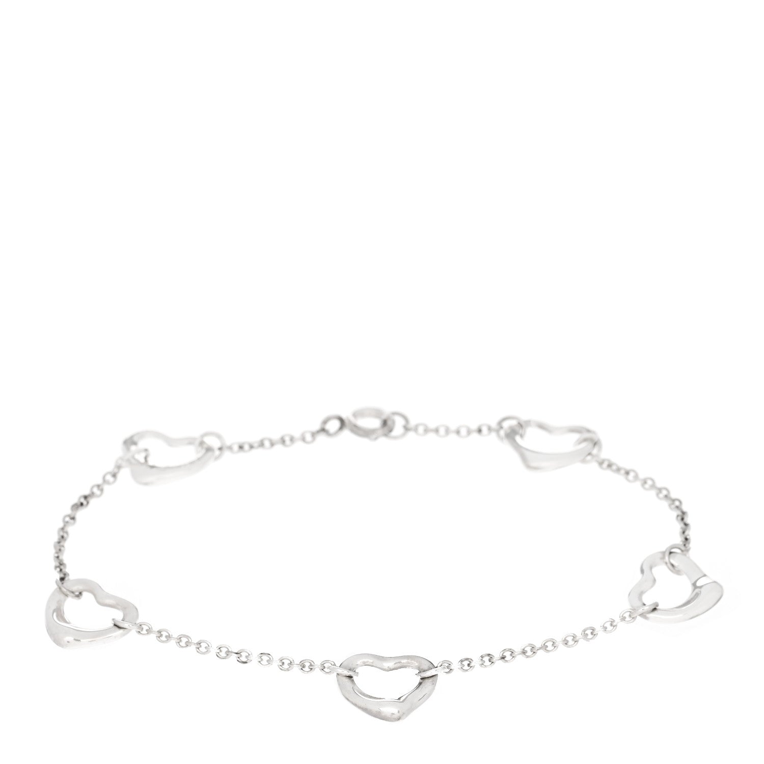 Tiffany Sterling Silver Elsa Peretti Open Heart Bracelet 1 of 3