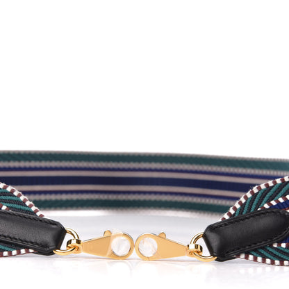 Hermes Toile Swift 50mm Sangle Cavale Shoulder Strap Malachite Bleu Electrique Black 3 of 6