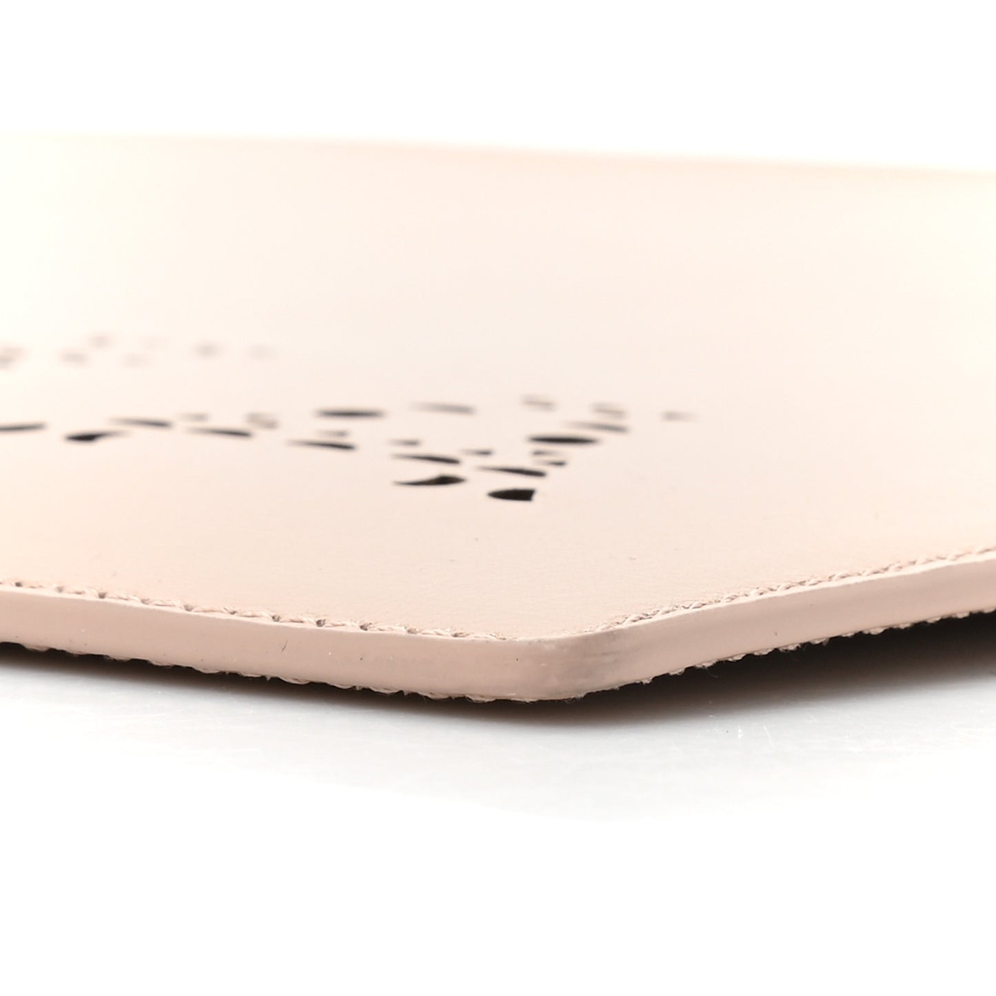 Calfskin Laser Cut Logo Pouch Sable