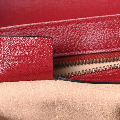 Gucci Vintage Effect Calfskin Matelasse Diagonal Small Torchon GG Marmont Shoulder Bag Black Romantic Cherry 7 of 10