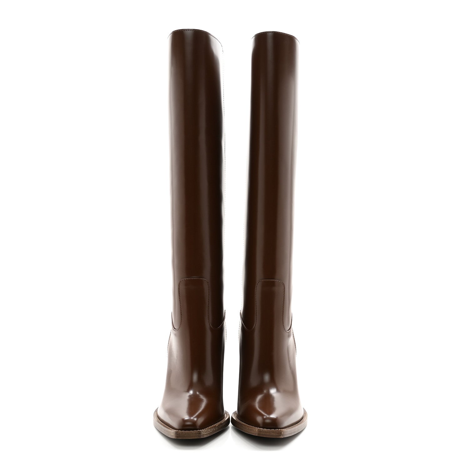 Fendi Vitello Abrasivato 110mm Cut Baguette Knee Boots 36 Cuoio 2 of 10