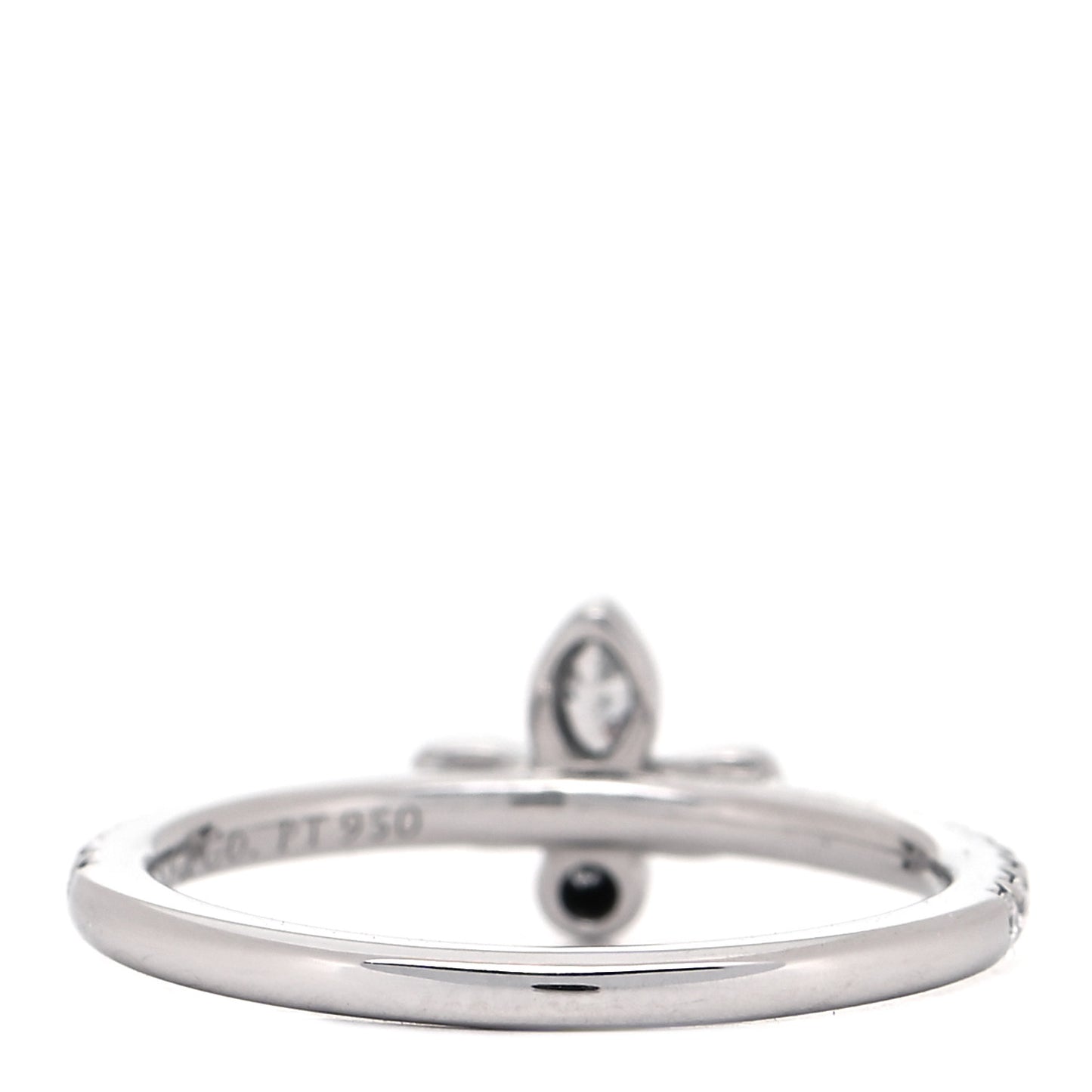 Platinum Diamond Fleur de Lis Band Ring 48 4.5