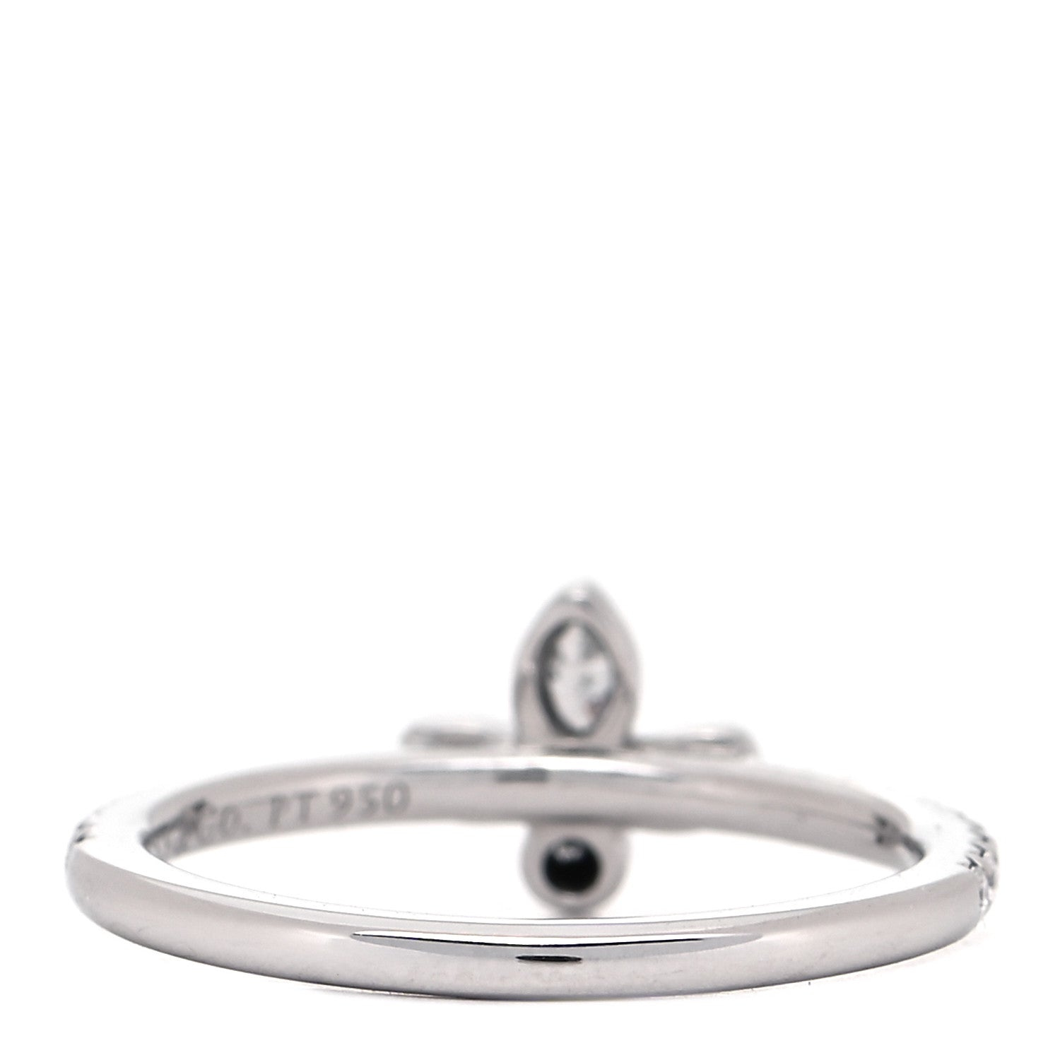 Tiffany Platinum Diamond Fleur de Lis Band Ring 48 4.5 3 of 5