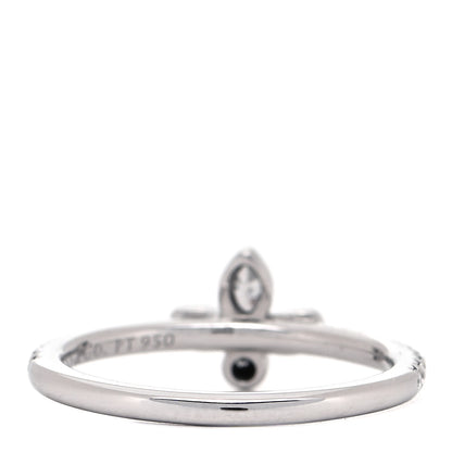 Tiffany Platinum Diamond Fleur de Lis Band Ring 48 4.5 3 of 5