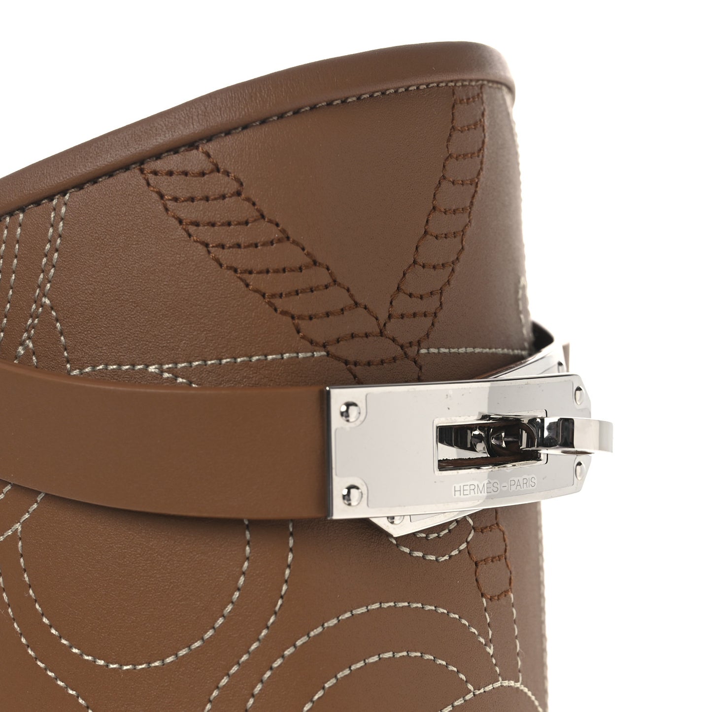 Calfskin Embroidered Kelly Panoplie Equestre Jumping Boots 37 Naturel