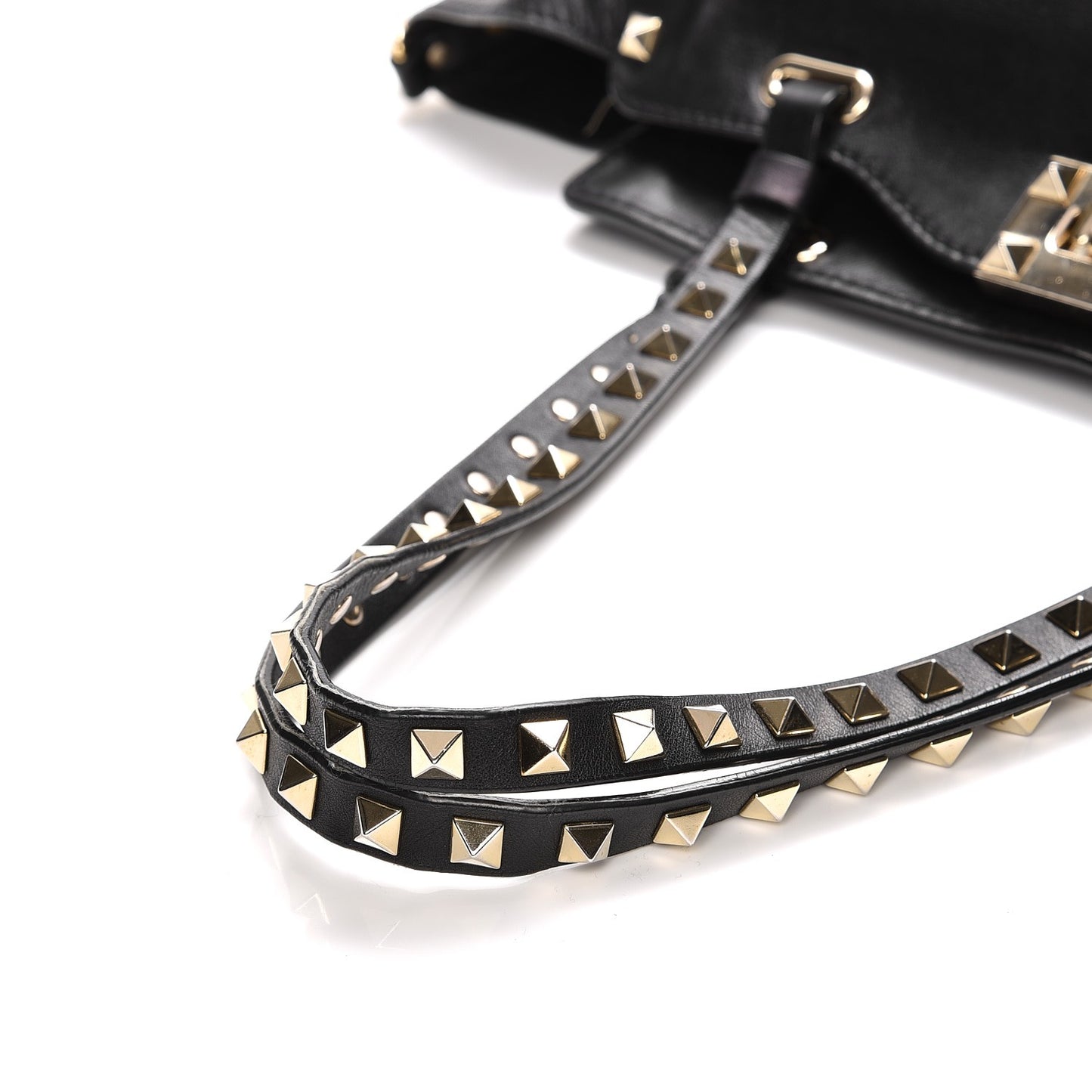 Vitello Small Rockstud Tote Black