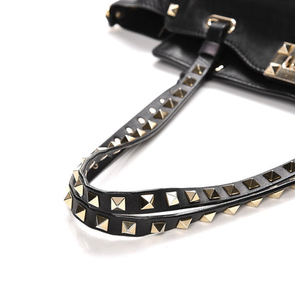 Valentino Garavani Vitello Small Rockstud Tote Black 10 of 12