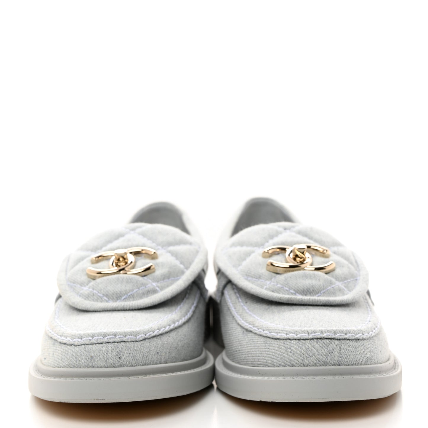 Denim CC Turnlock Loafers 37 Blue