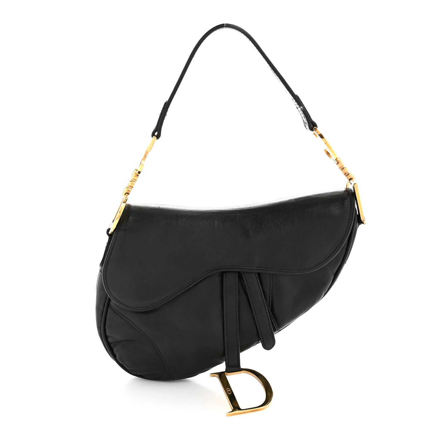 Christian Dior Calfskin Saddle Bag Black 1 of 14