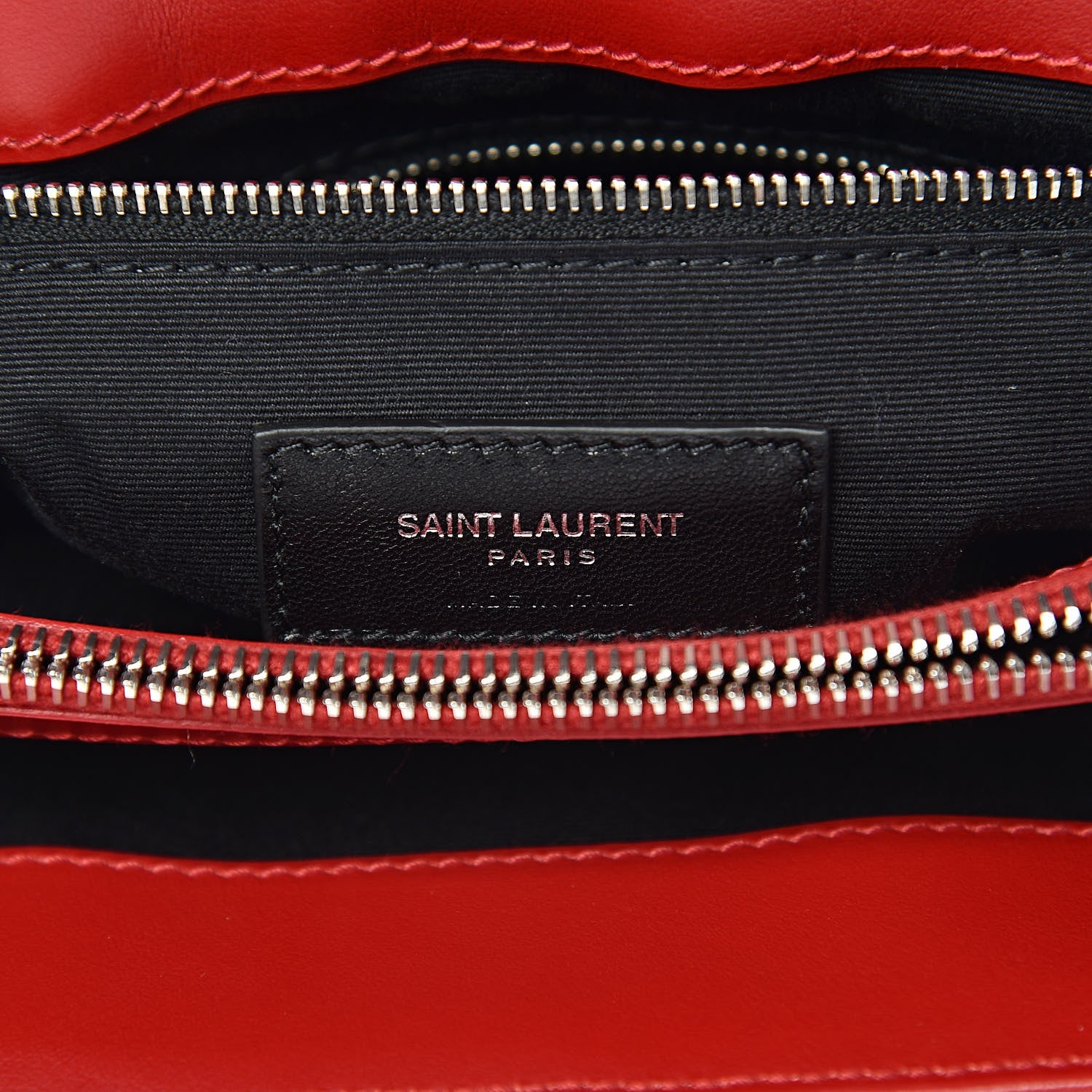 Saint Laurent Calfskin Y Quilted Monogram Medium Loulou Chain Satchel Lipstick Red 7 of 11