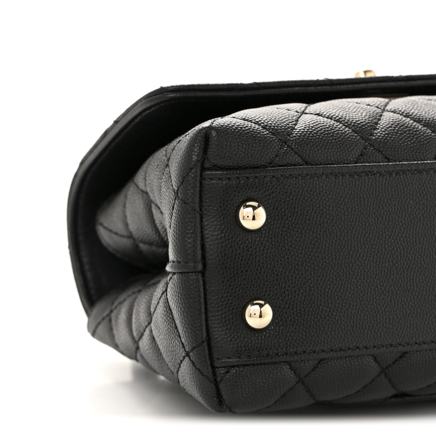 Caviar Quilted Mini Coco Handle Flap Black