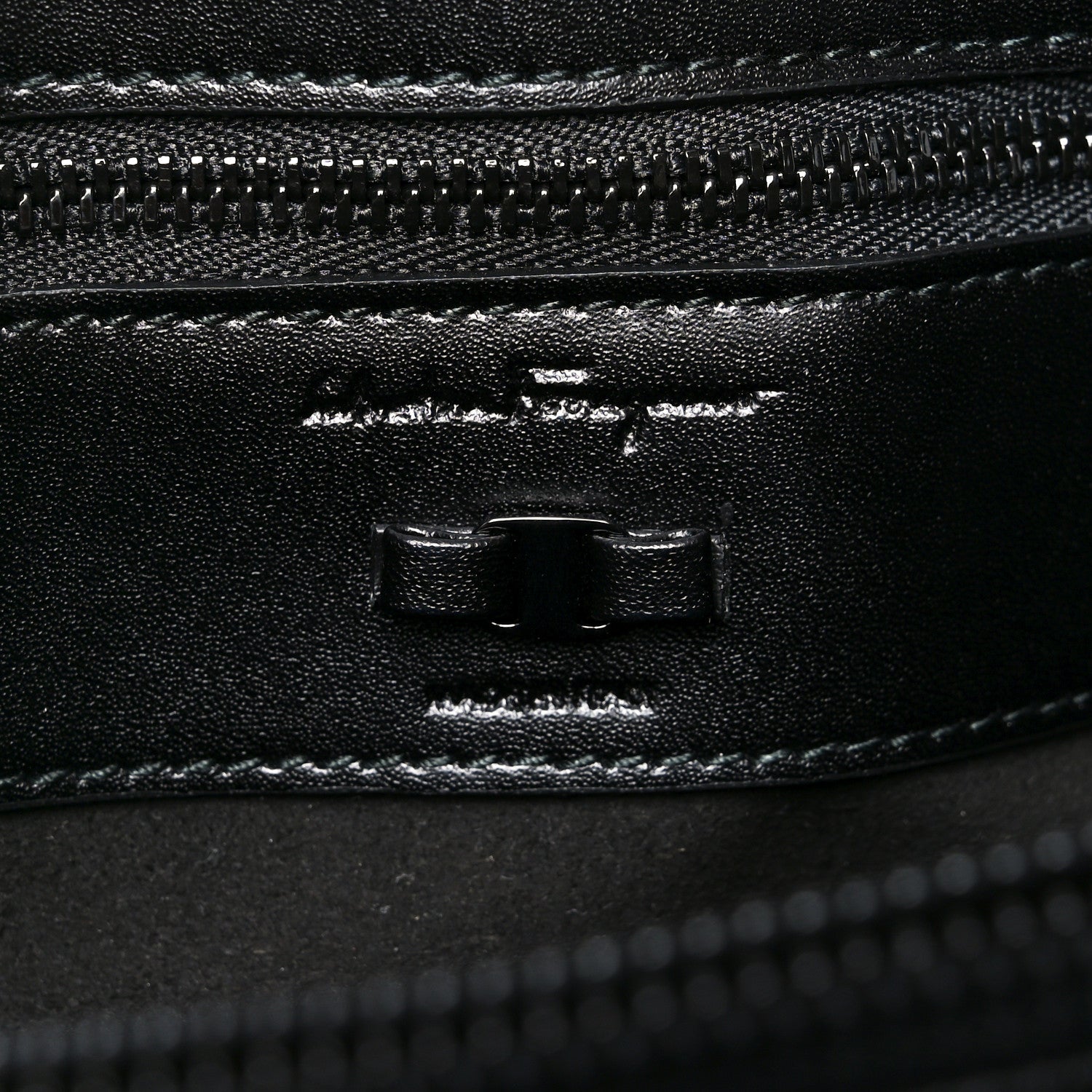 Salvatore Ferragamo Calfskin Vara Bow Chain Tote Black 6 of 9