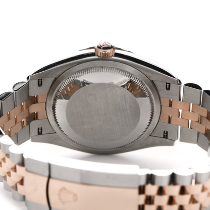 Rolex Stainless Steel 18K Everose Gold Diamond 36mm Oyster Perpetual Datejust Watch Chocolate Jubilee 126201 4 of 6