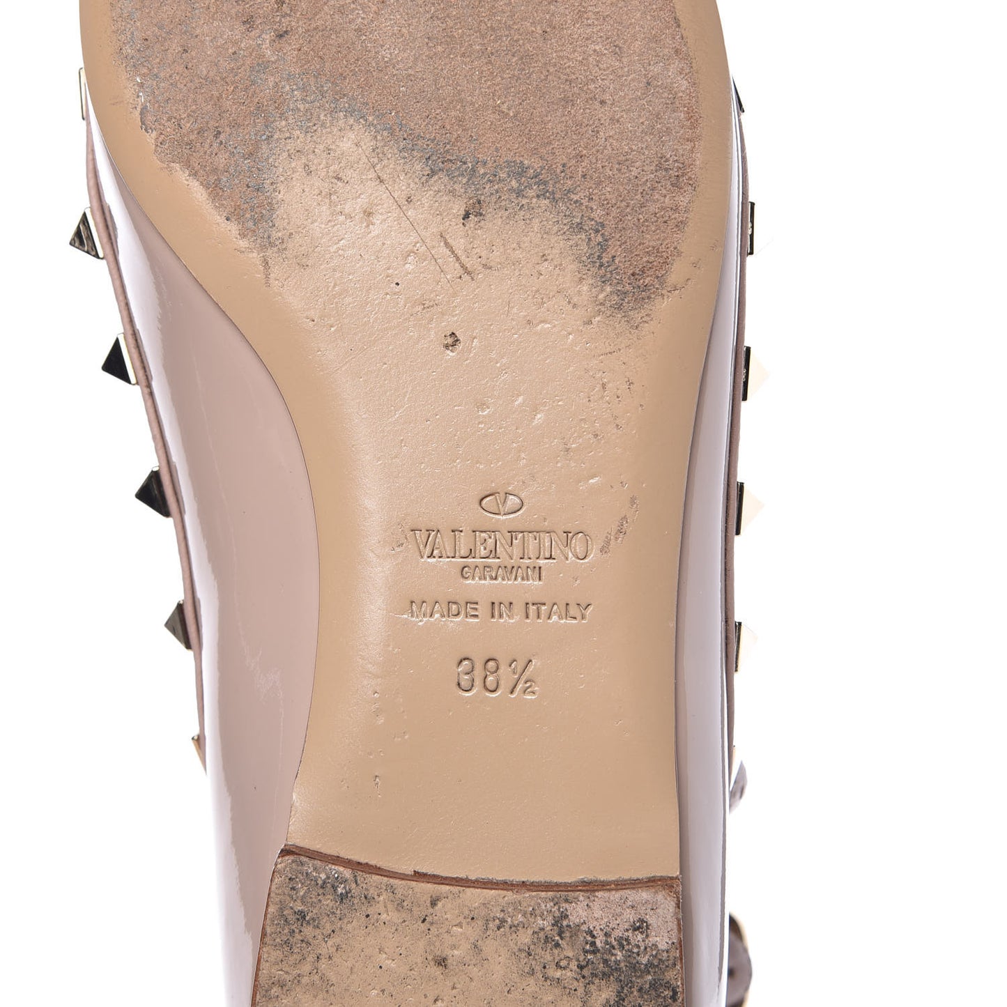 Patent Rockstud Cage Ballerina Flats 38.5 Poudre