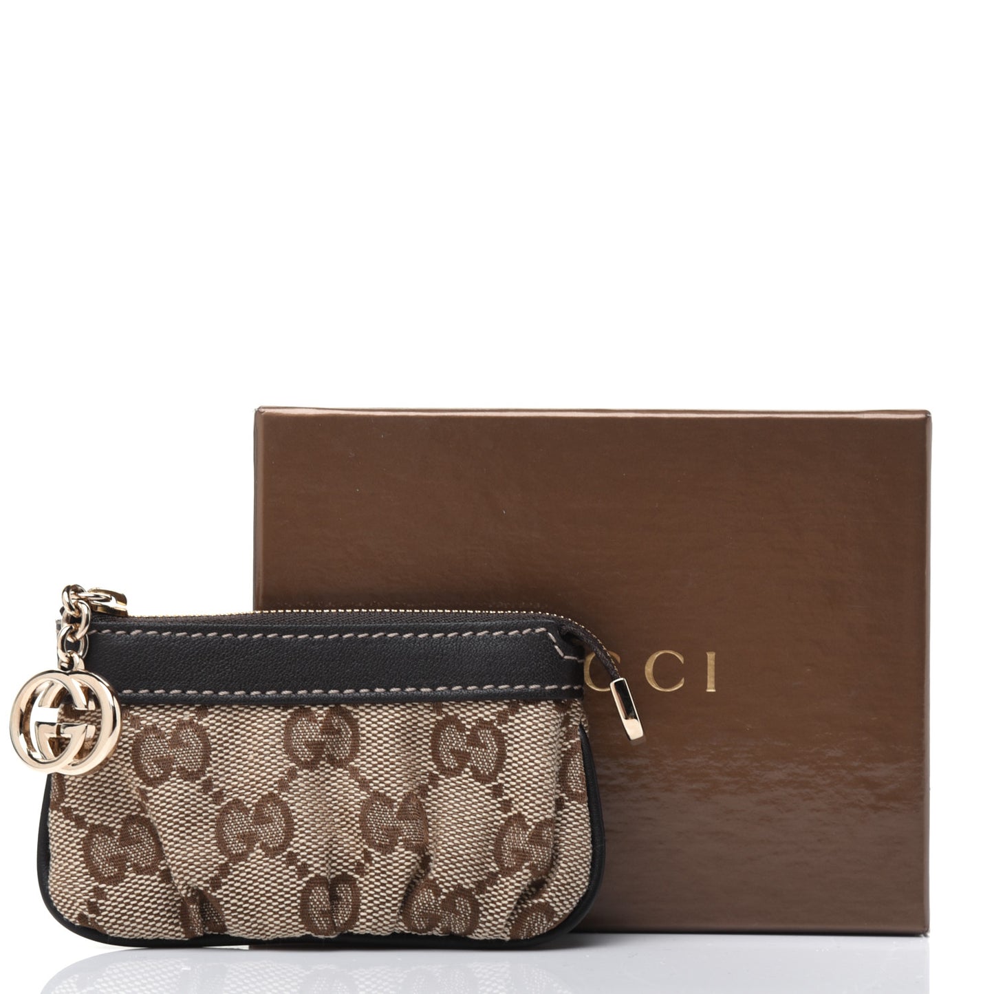 Monogram Interlocking G Small Coin Purse Dark Brown