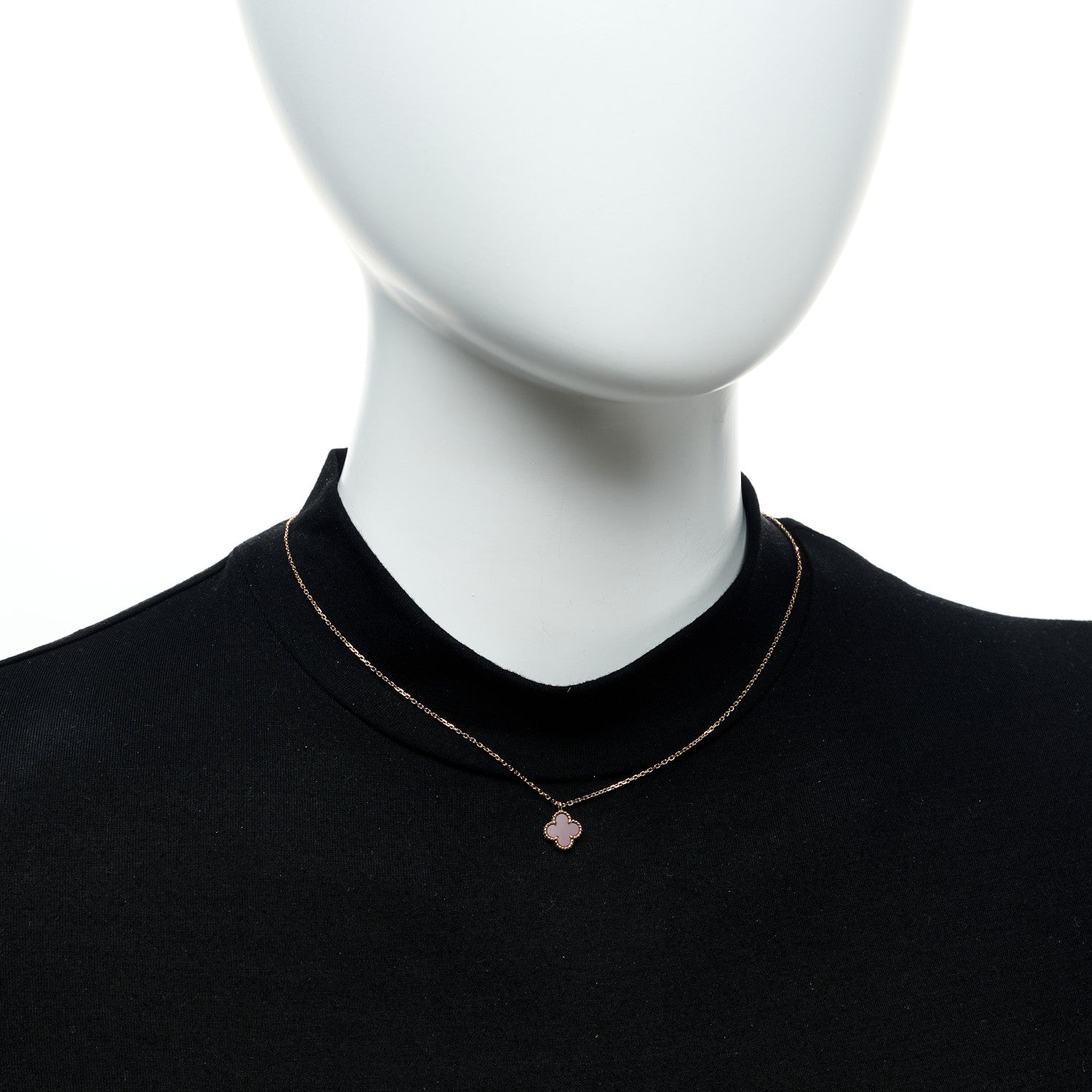 Van Cleef & Arpels 18K Rose Gold Carnelian Sweet Alhambra Pendant Necklace 2 of 5