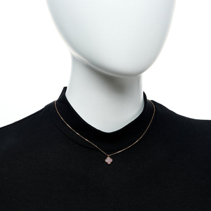 Van Cleef & Arpels 18K Rose Gold Carnelian Sweet Alhambra Pendant Necklace 2 of 5