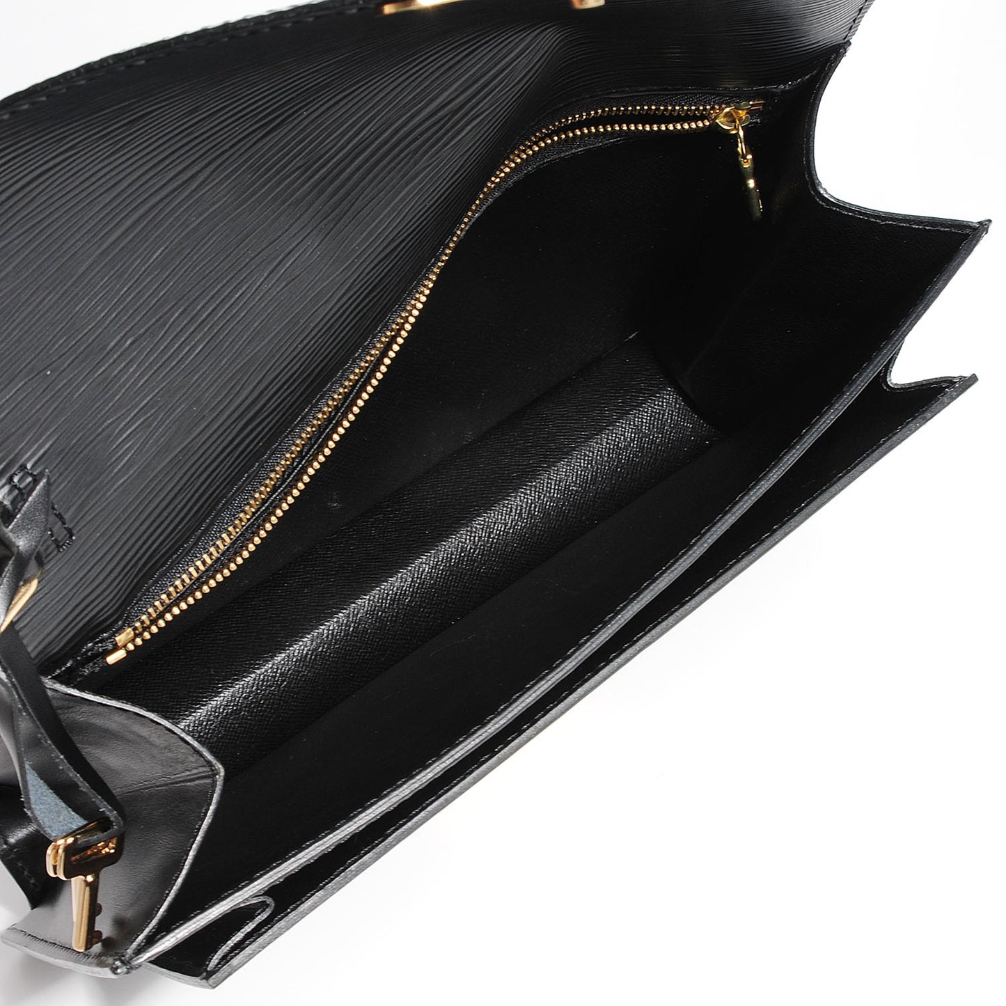 Epi Pochette Sellier Dragonne Clutch Black