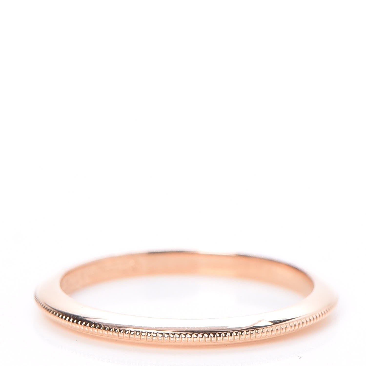 Tiffany 18K Rose Gold Milgrain Band Ring 46.8 4 1 of 5