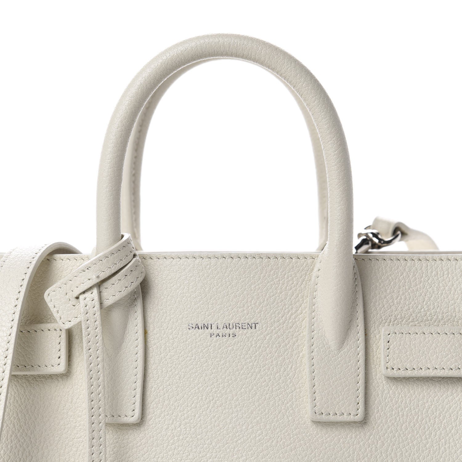 Saint Laurent Grained Calfskin Nano Sac de Jour Dove White 11 of 11