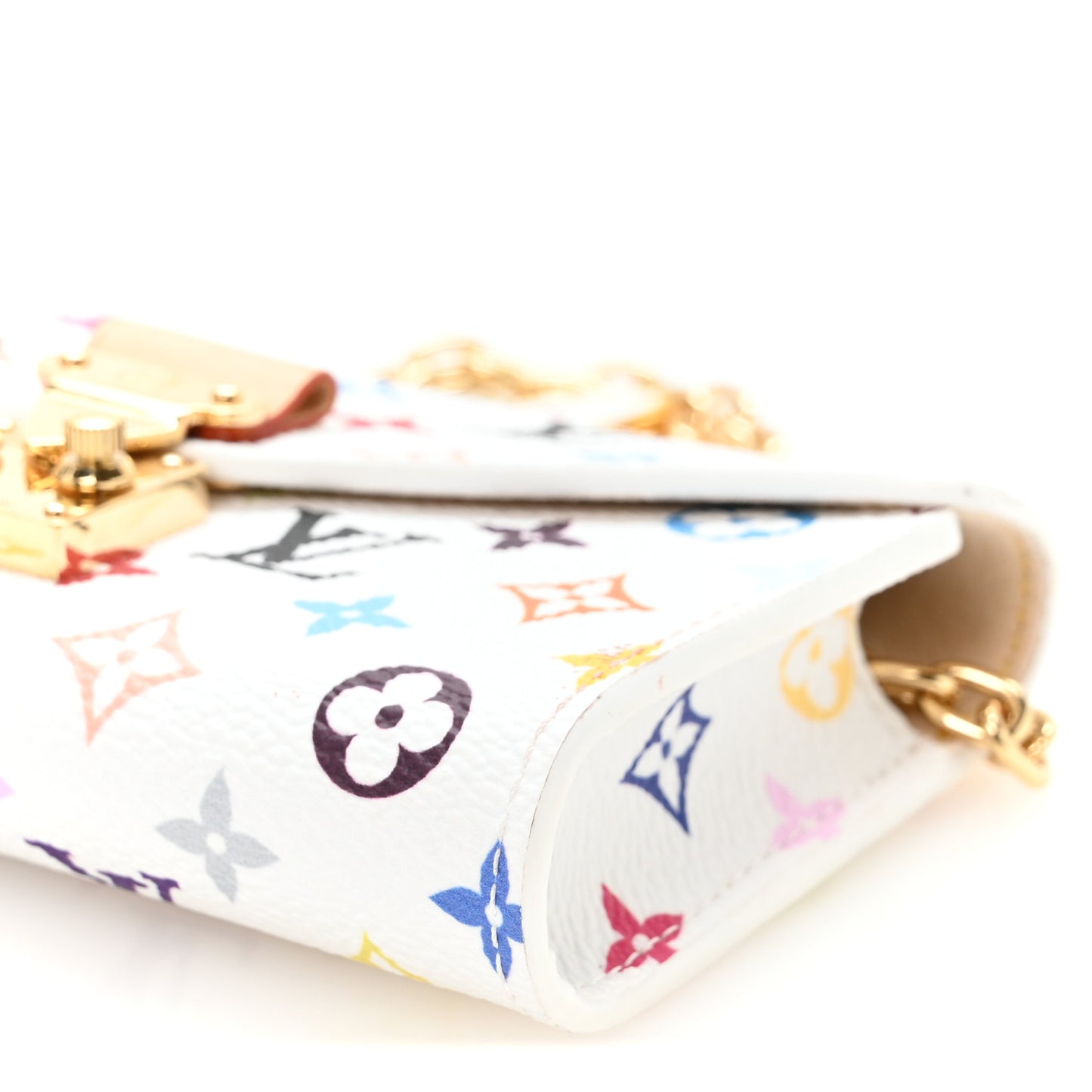 LV X TM Monogram Multicolor Pouch Metis Belt White