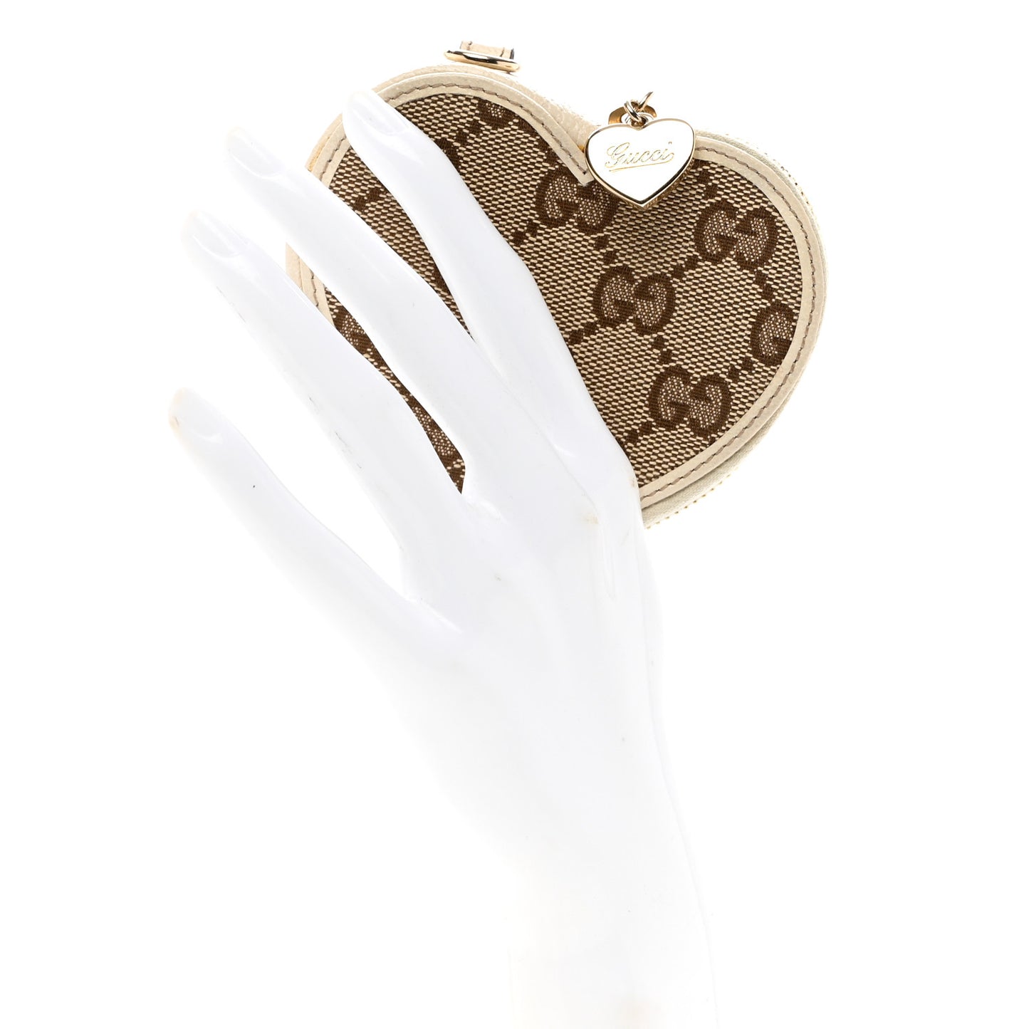 Monogram Heart Coin Purse Gold