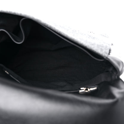 Givenchy Tweed Wool Calfskin Medium Pandora Pure Flap Bag Dark Grey Black 4 of 13